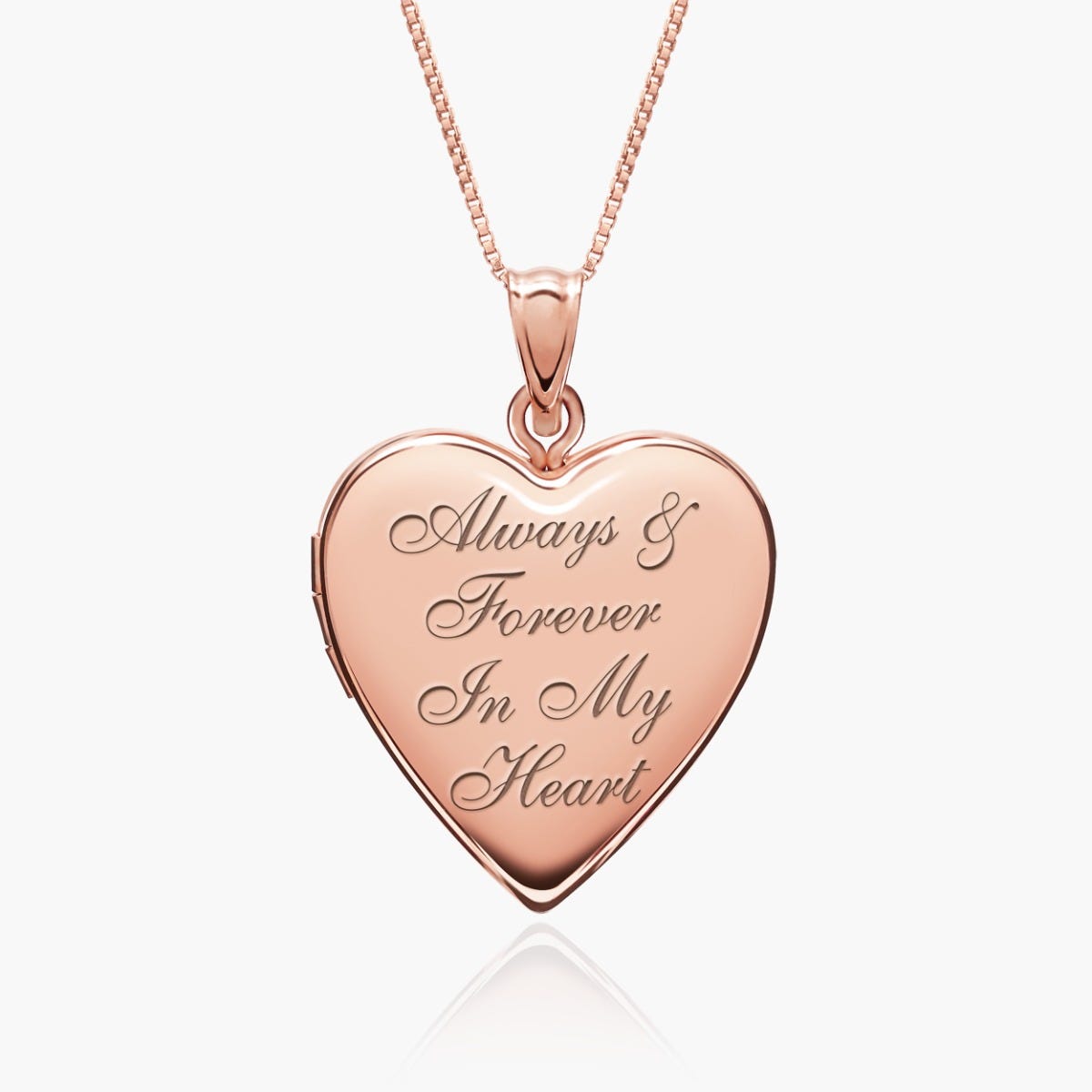 Rose Gold Plated Always & Forever In My Heart Heart Photo Locket