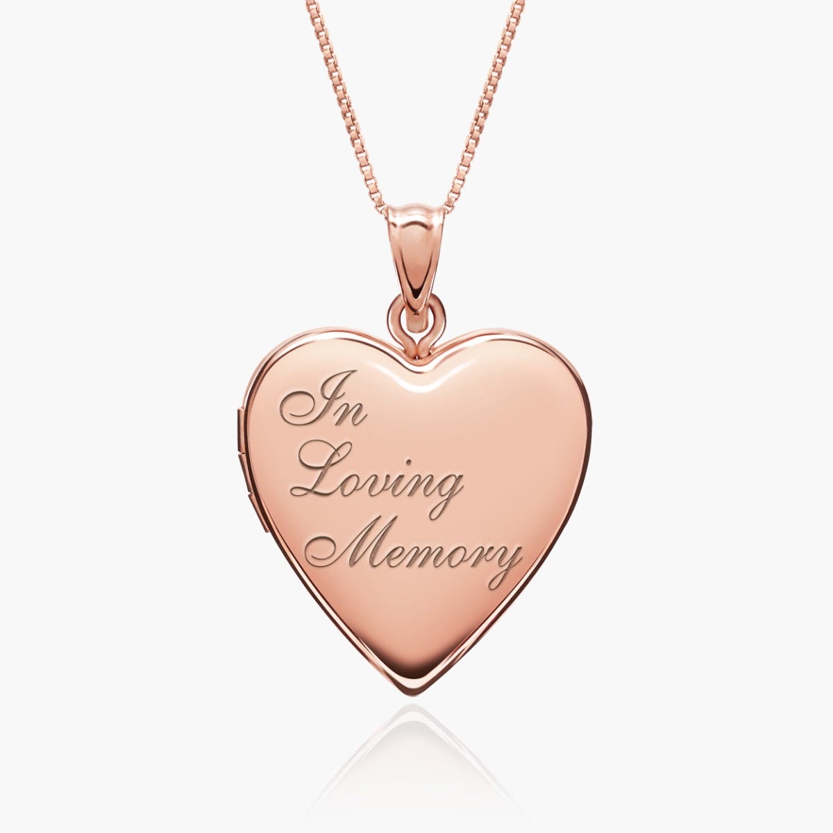 Rose Gold Plated "In Loving Memory" Heart Photo Locket