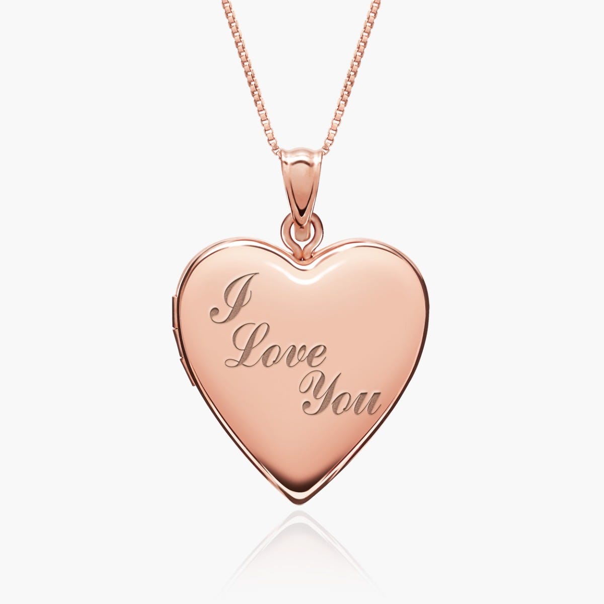 Rose Gold Plated "I Love You" Heart Photo Locket
