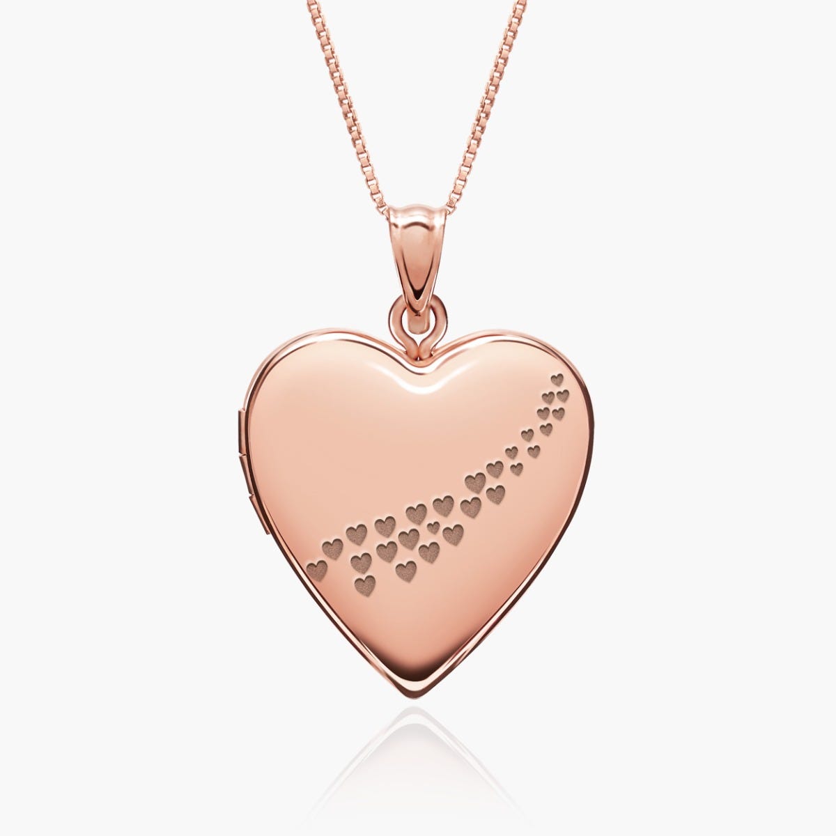 Rose Gold Plated "Cascade of Hearts" Heart Photo Locket