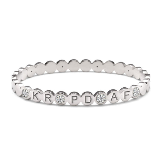 Personalized Round Bangle with CZs