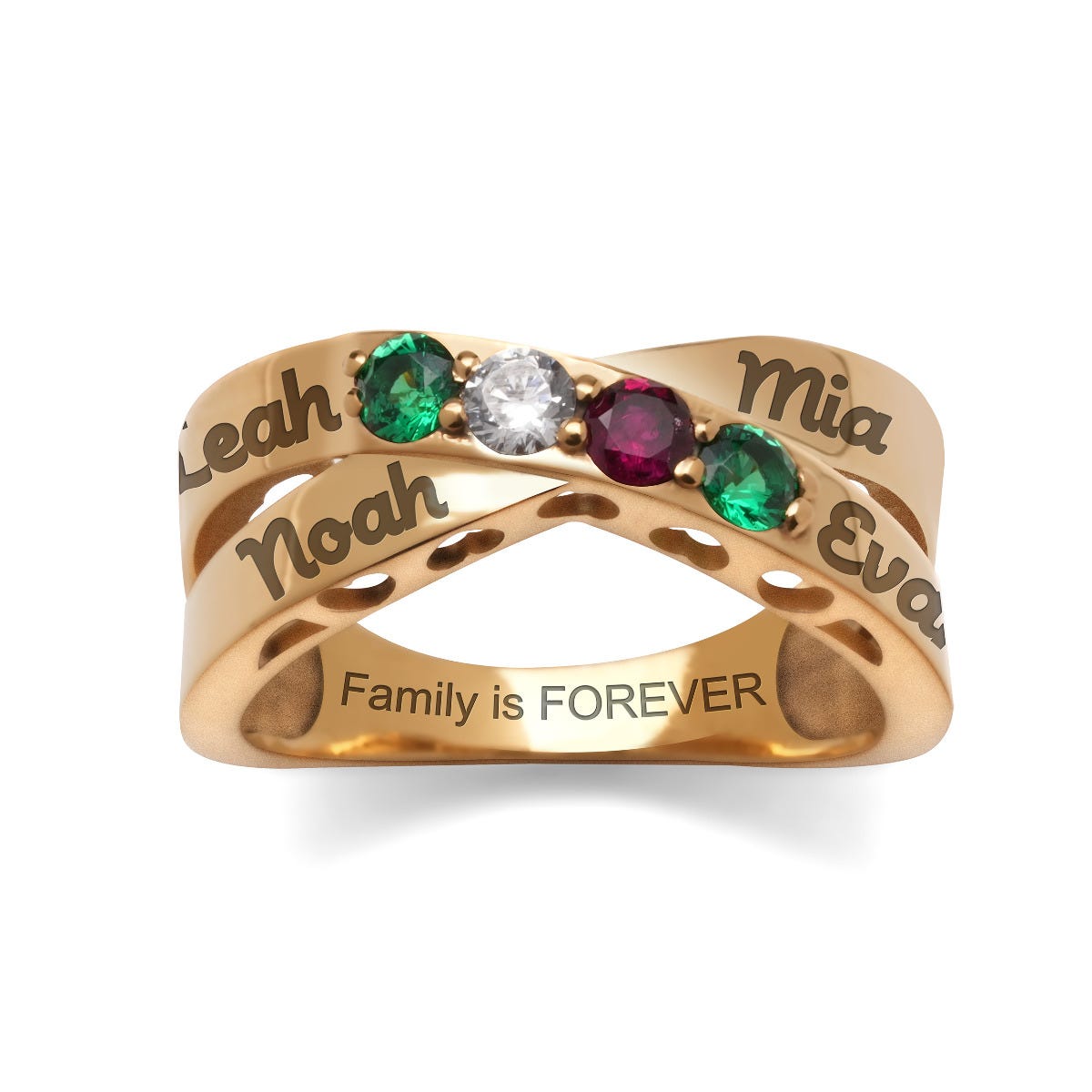 Across My Heart 4-Stone Mother's Ring