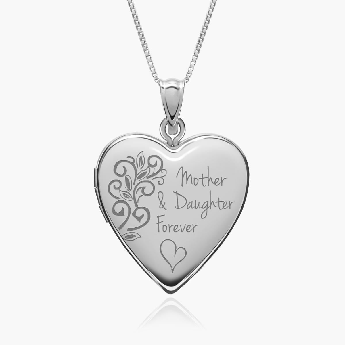 Sterling Silver Mother & Daughter Forever Heart Photo Locket