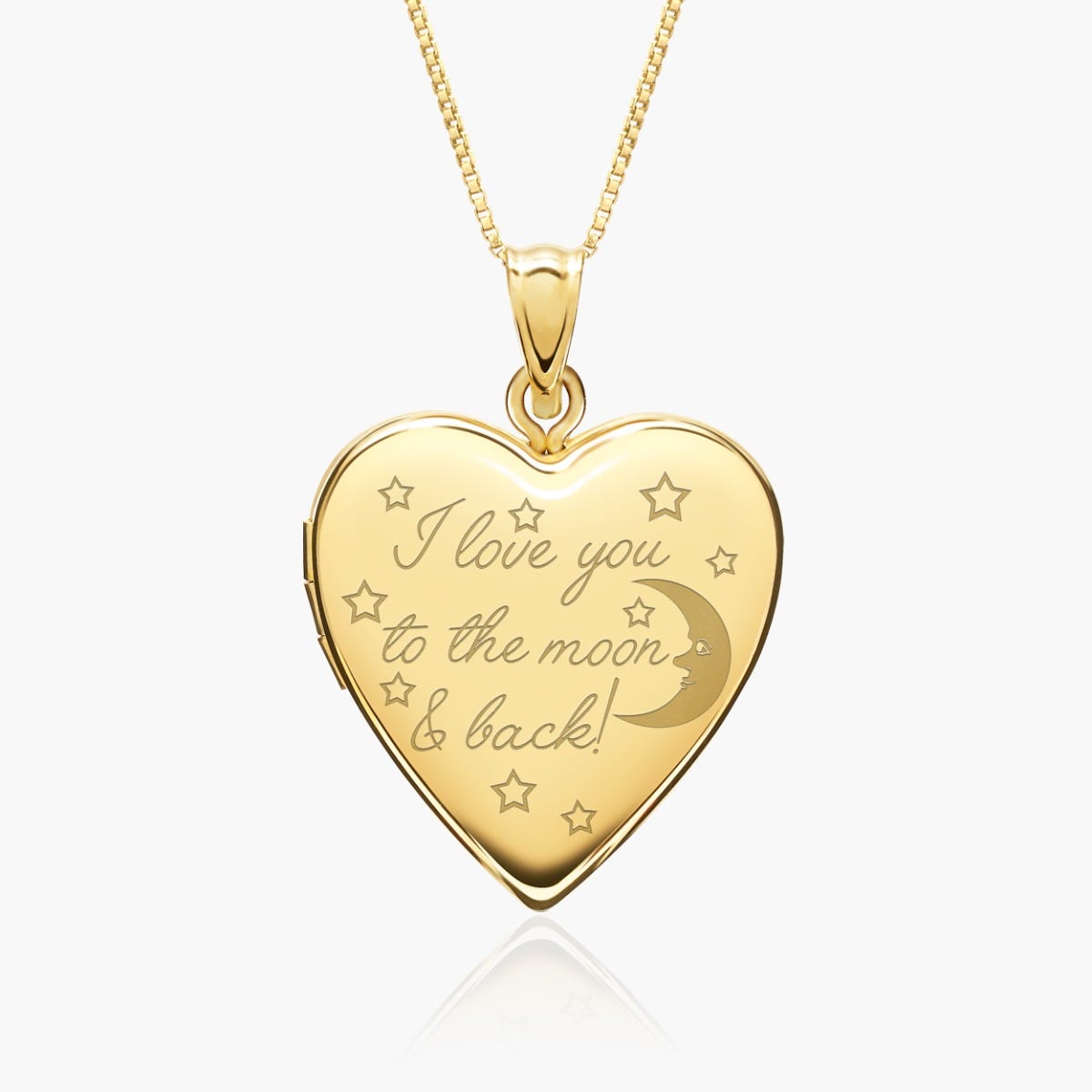 Yellow Gold To The Moon & Back Heart Photo Locket