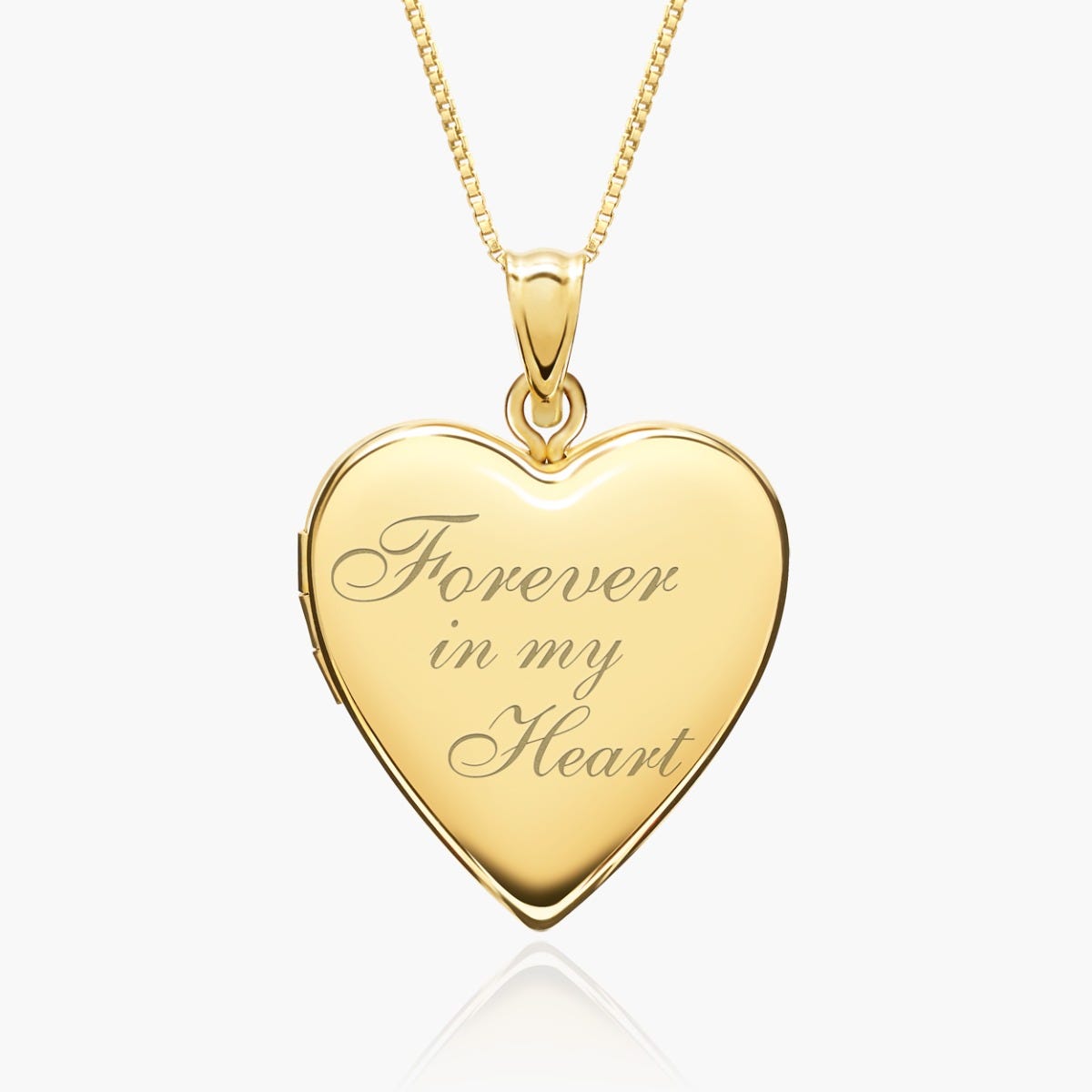 Yellow Gold Forever in My Heart Photo Locket