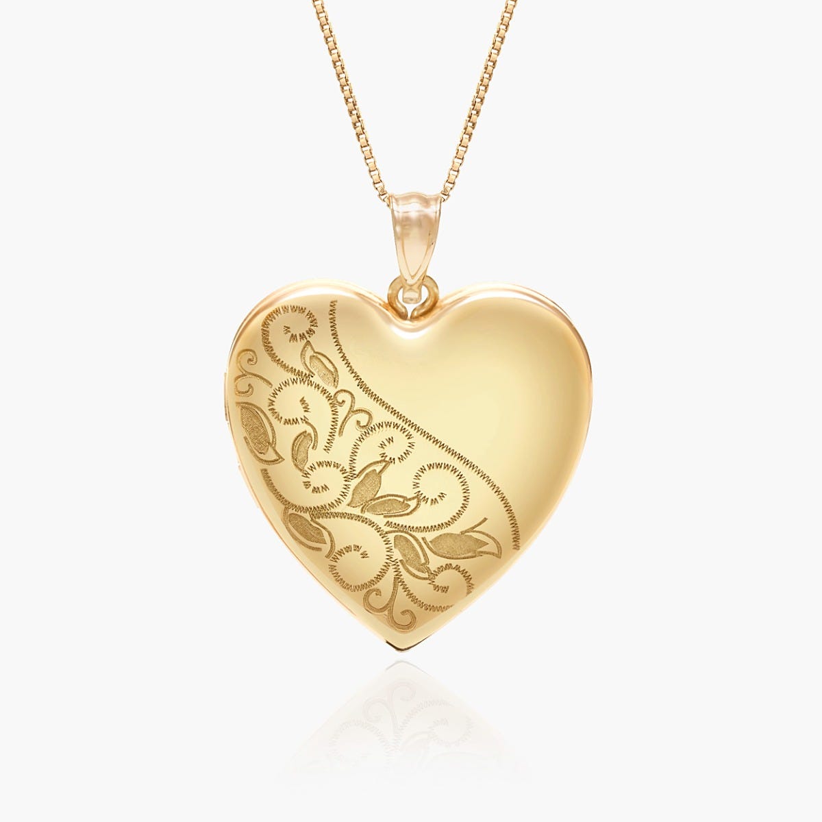 14k Gold Filled Heart Floral Design Photo Locket
