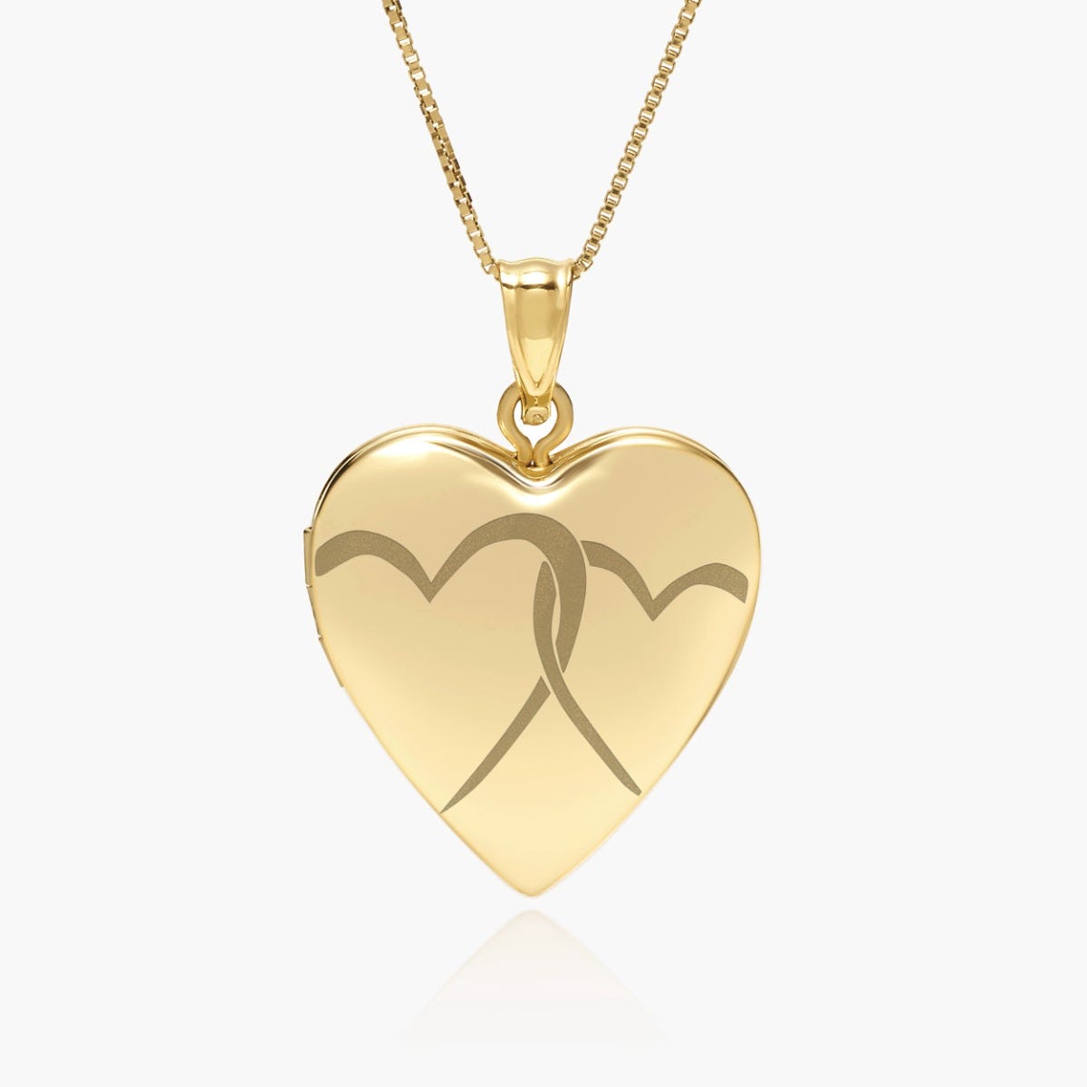14k Yellow Gold Interlocking Hearts Photo Locket