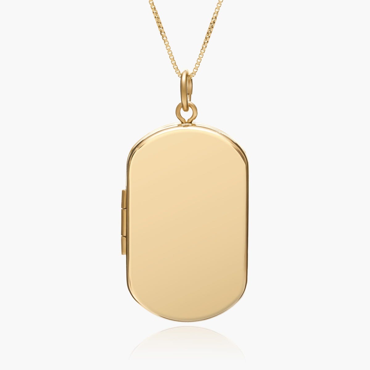 14k Gold Filled Dog Tag Photo Locket - 1 inch x 1-1/4 inch Gold Filled