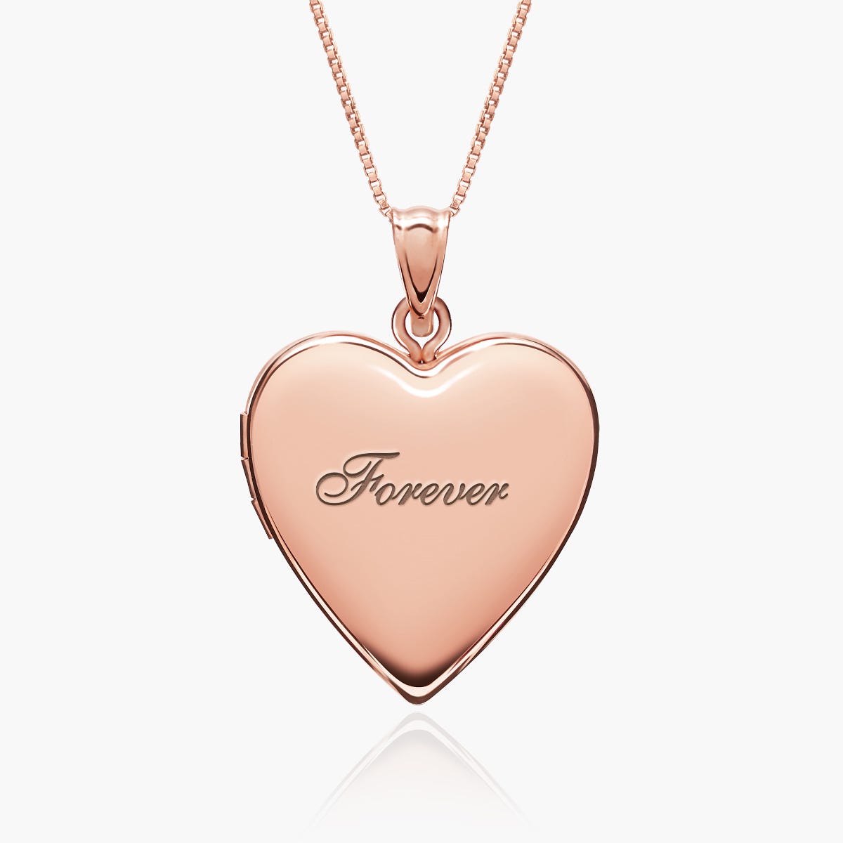 Rose Gold Plated "Forever" Heart Photo Locket