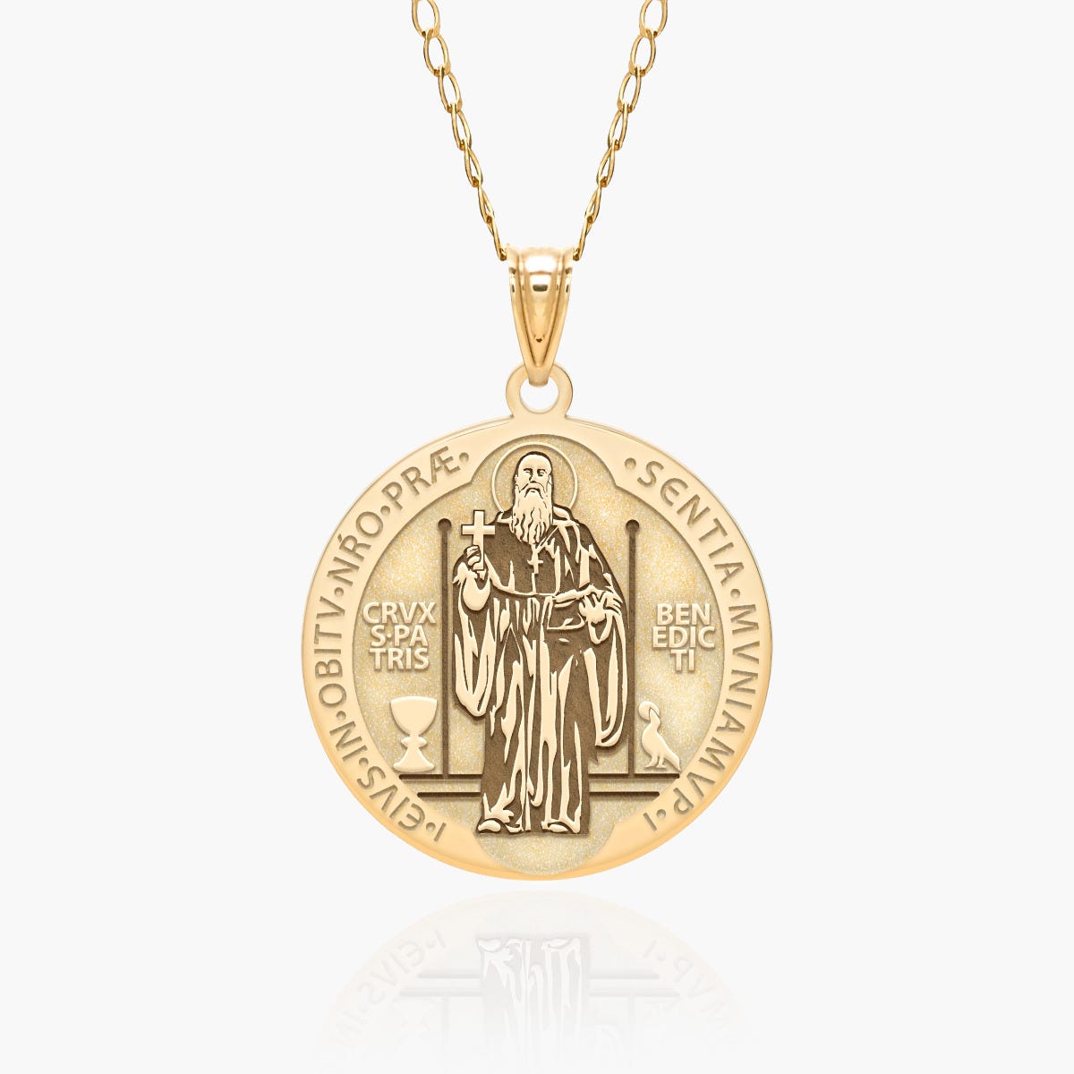 Saint Benedict Round Religious Medal "EXCLUSIVE"