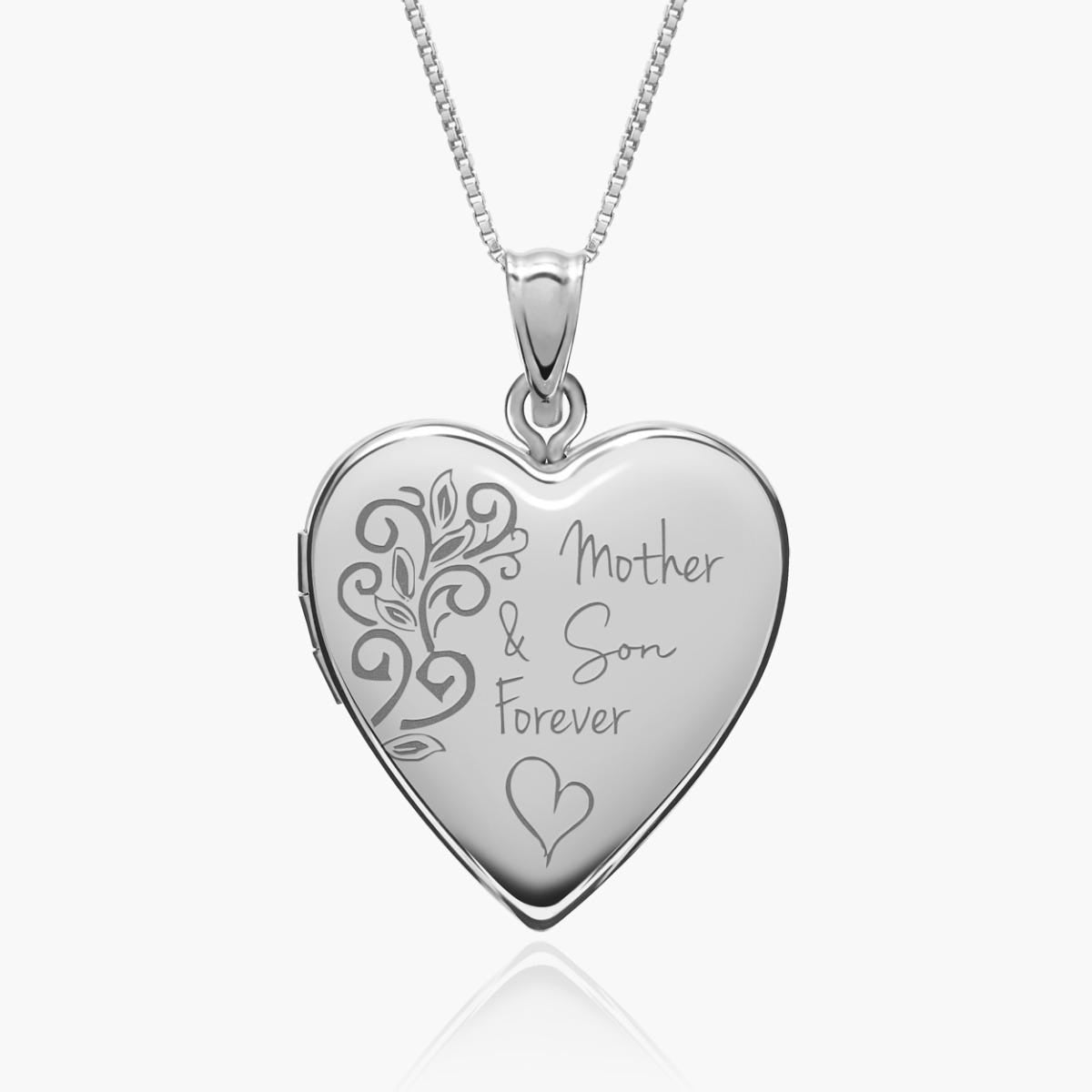 Sterling Silver Mother & Daughter Forever Heart Photo Locket