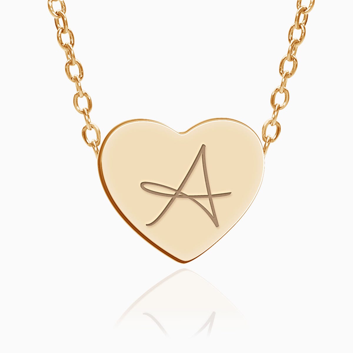 Custom Initial Stainless Steel Heart Necklace