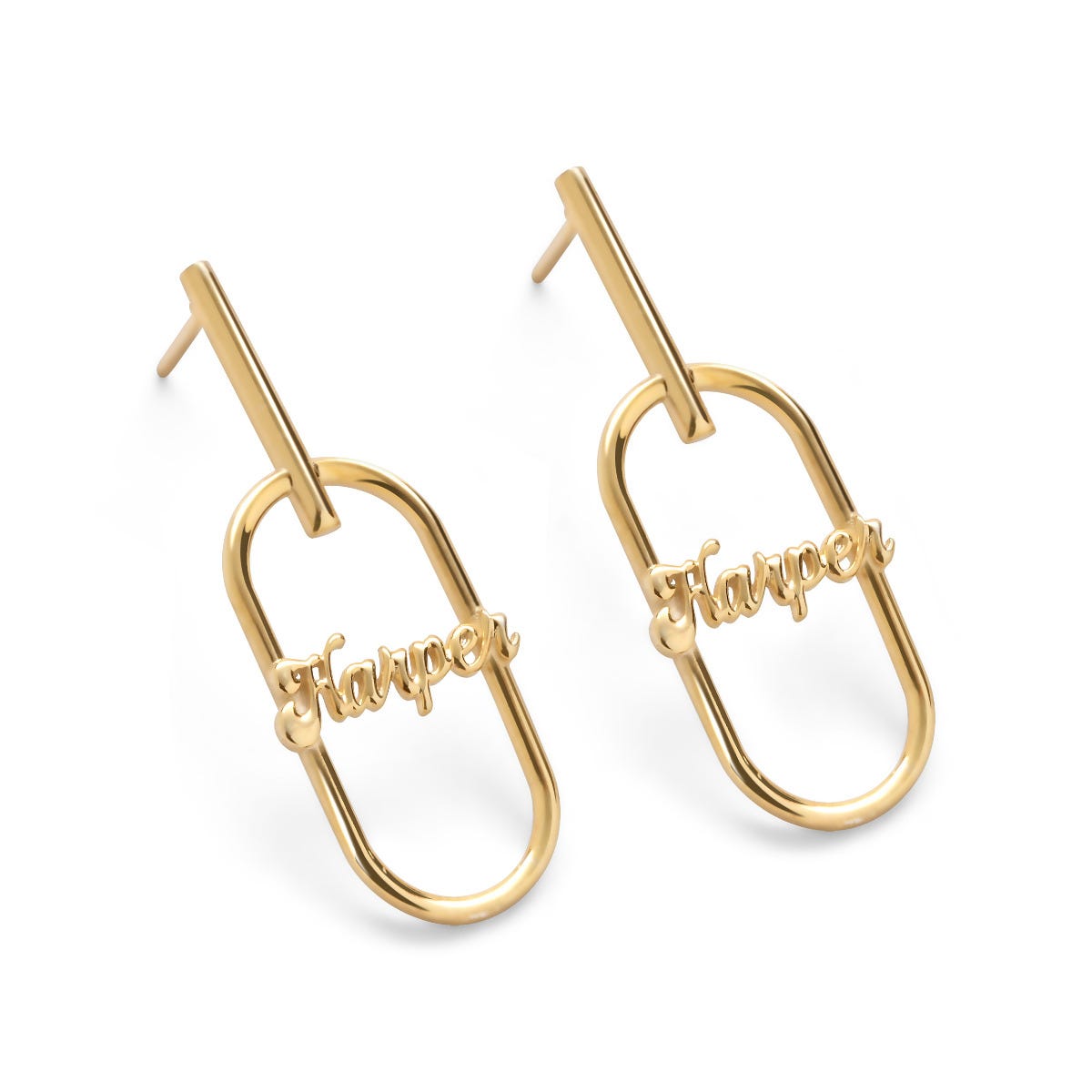 Paper Clip Name Earrings