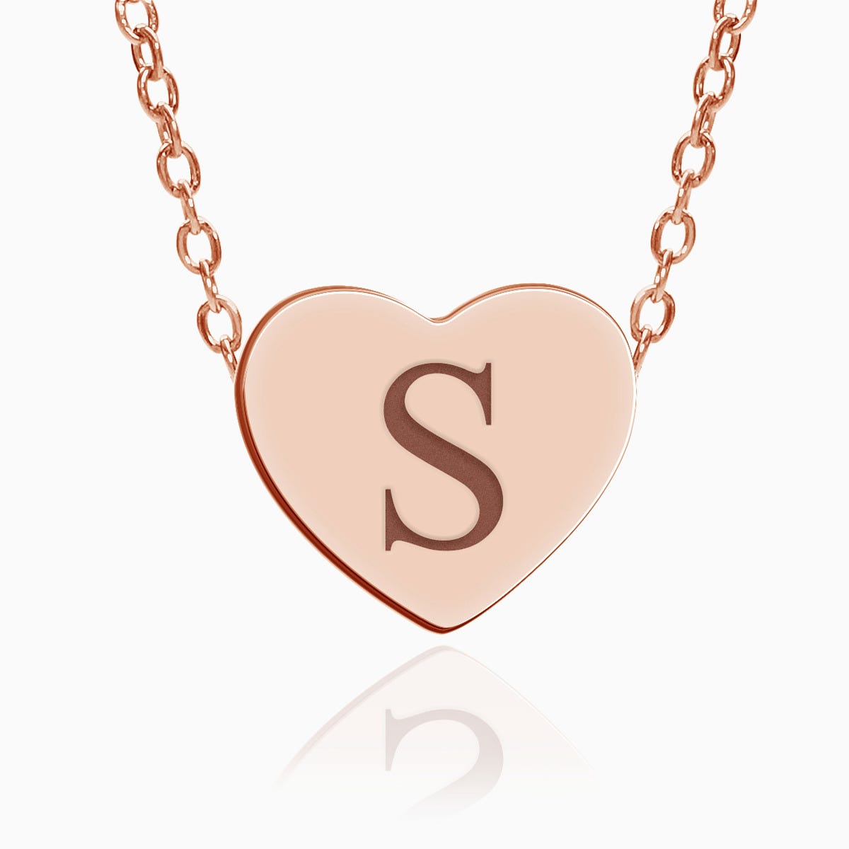Custom Initial Stainless Steel Heart Necklace