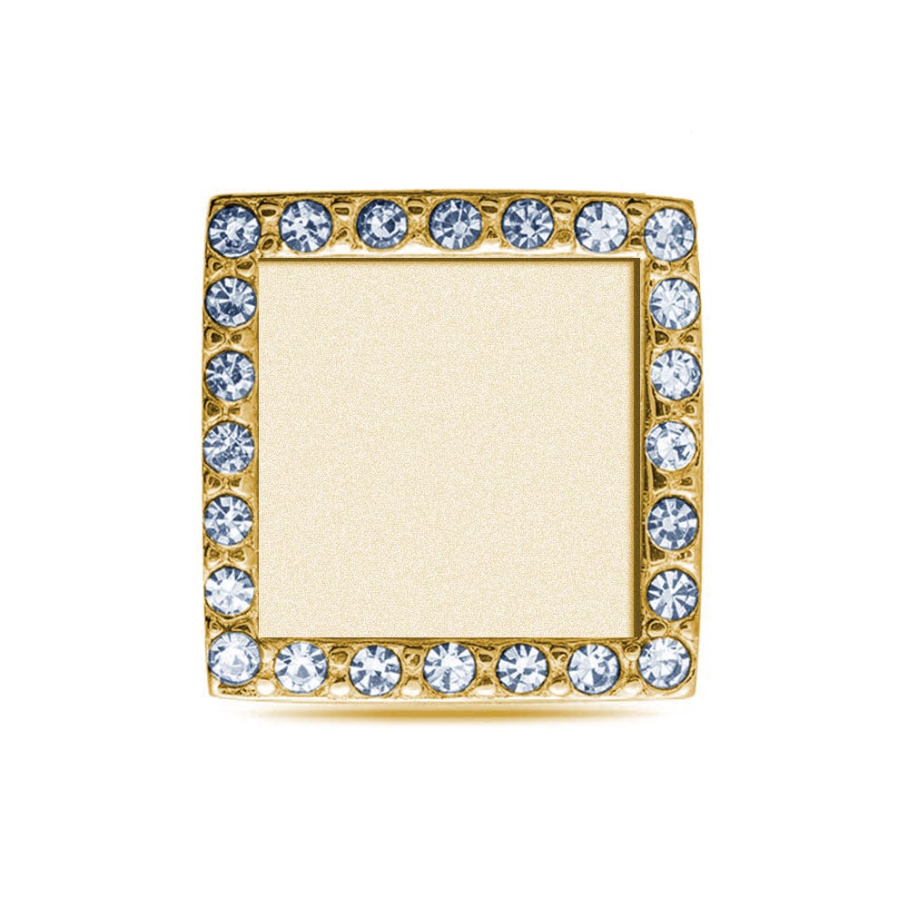 Additional Photo Engraved CZ Square Charm