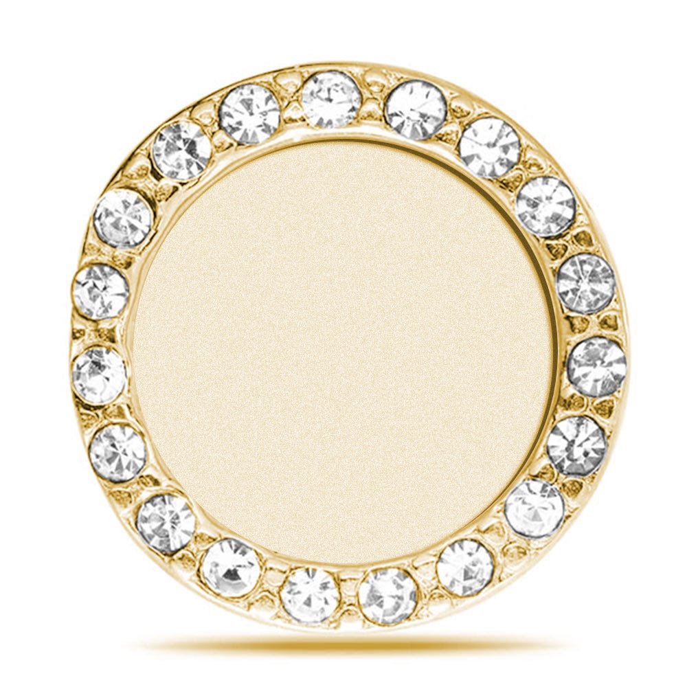 Additional Photo Engraved CZ Round Charm