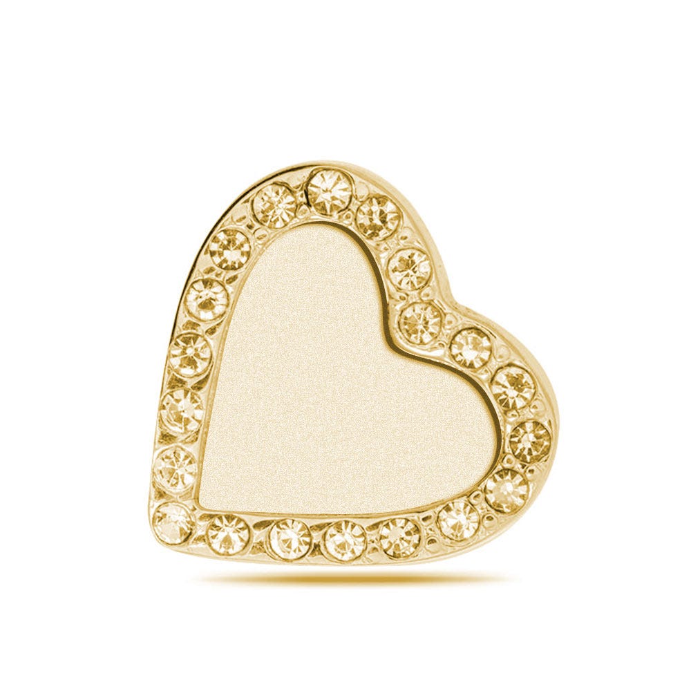 Additional Photo Engraved CZ Heart Charm