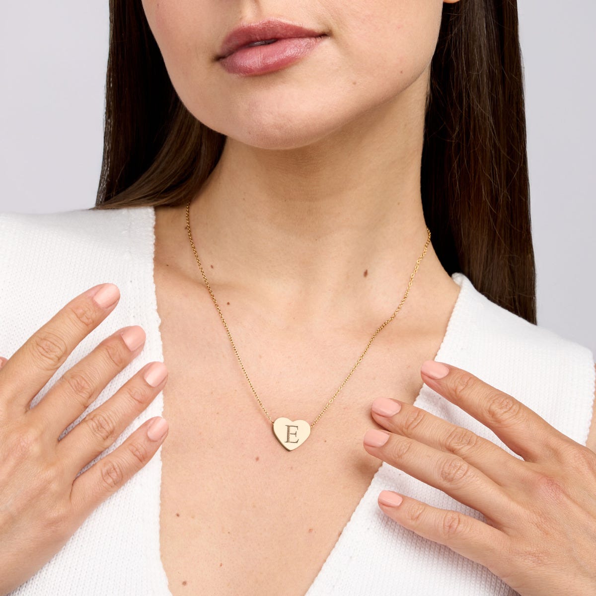 Custom Initial Stainless Steel Heart Necklace