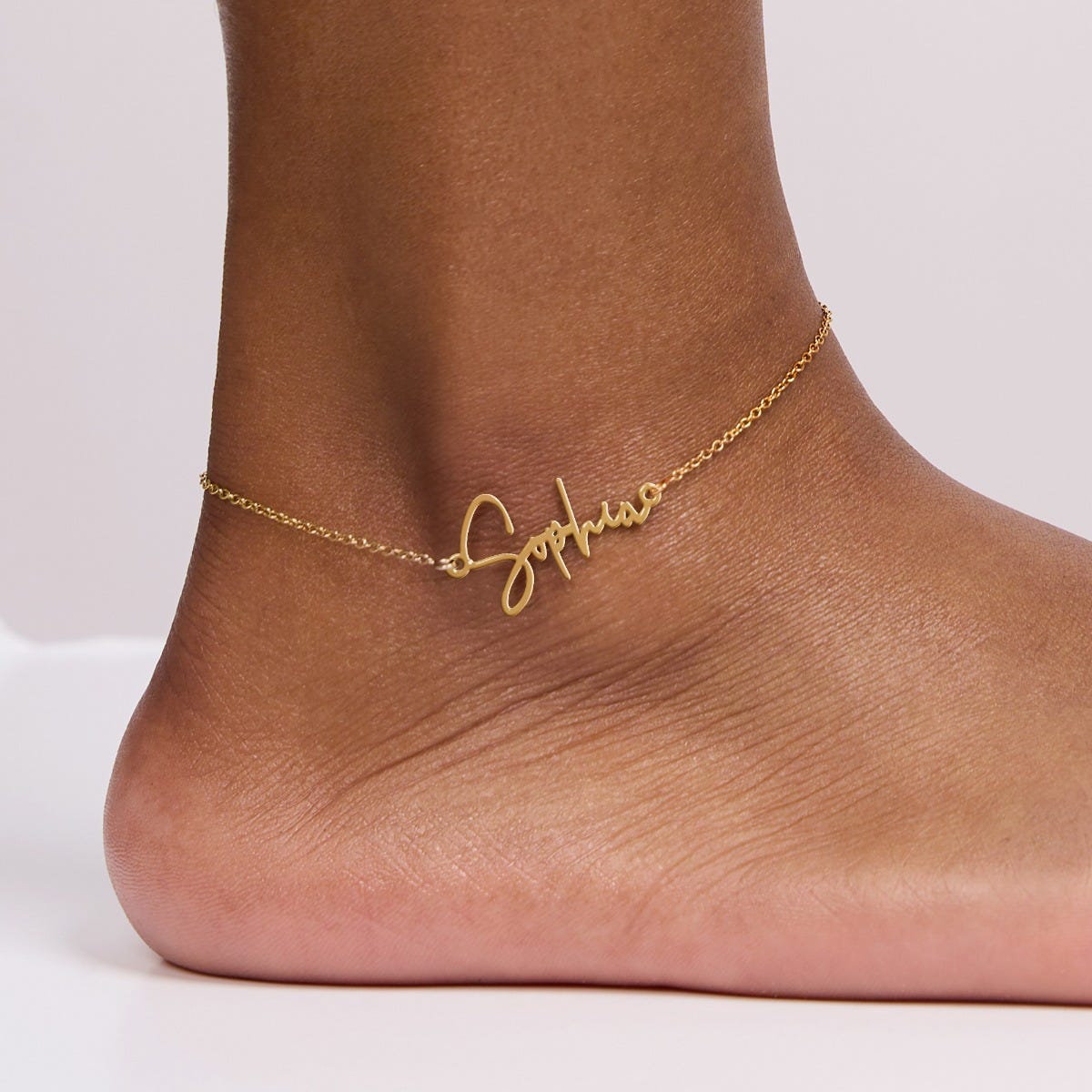 Exclusive Personalized Modern Script Name Anklet / Ankle Bracelet - Adjustable Size