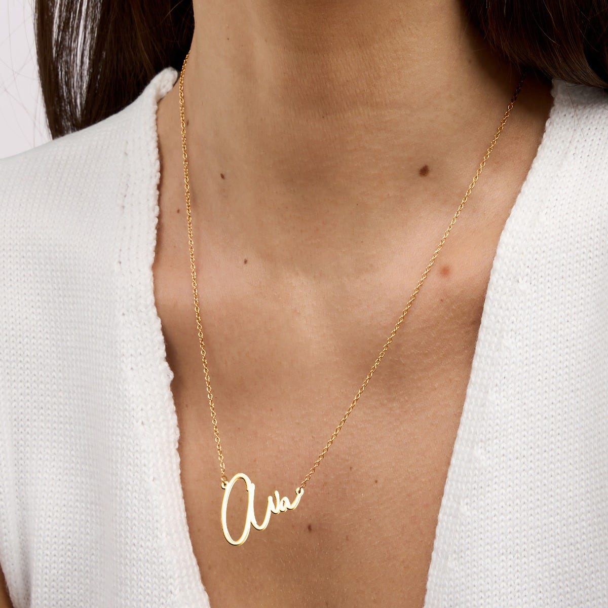Modern Script Name Necklace with Chain Included