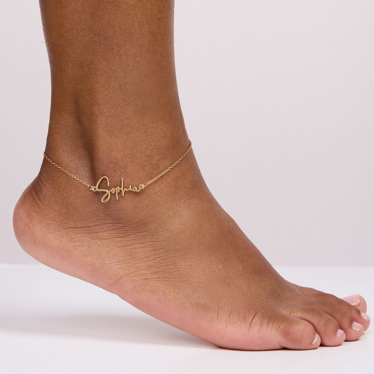 Exclusive Personalized Modern Script Name Anklet / Ankle Bracelet - Adjustable Size