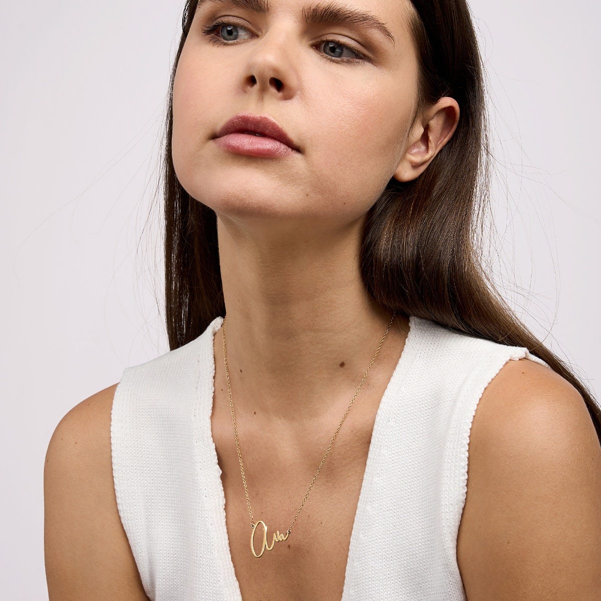 Modern Script Name Necklace with Chain Included