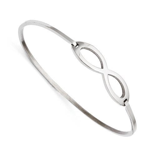 Stainless Steel Polished Infinity Symbol Bangle