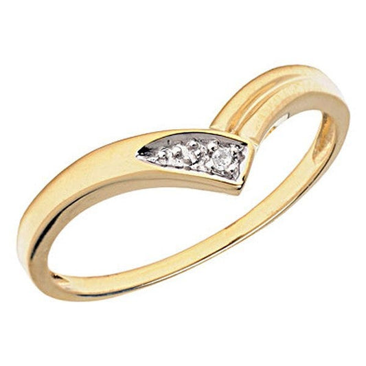 14K Gold Diamond V-Shaped Promise Ring