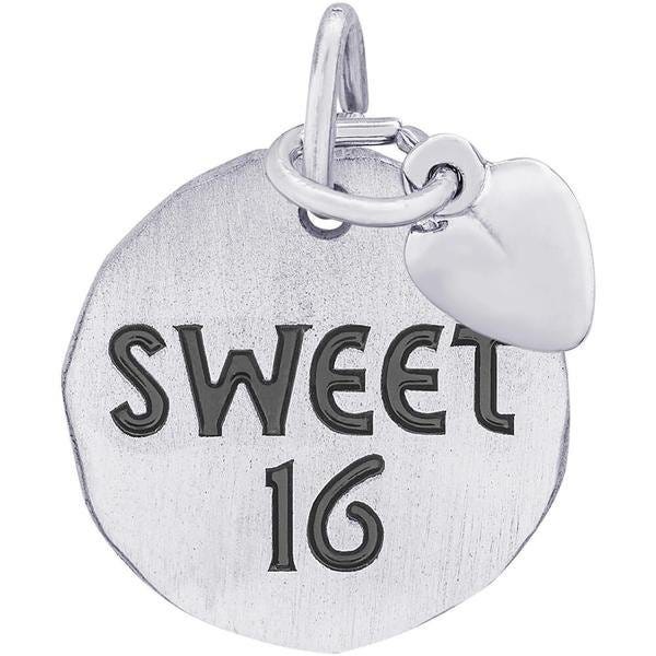 SWEET 16 TAG W/HEART ENGRAVABLE
