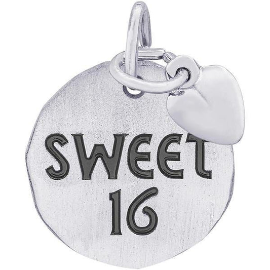 SWEET 16 TAG W/HEART ENGRAVABLE