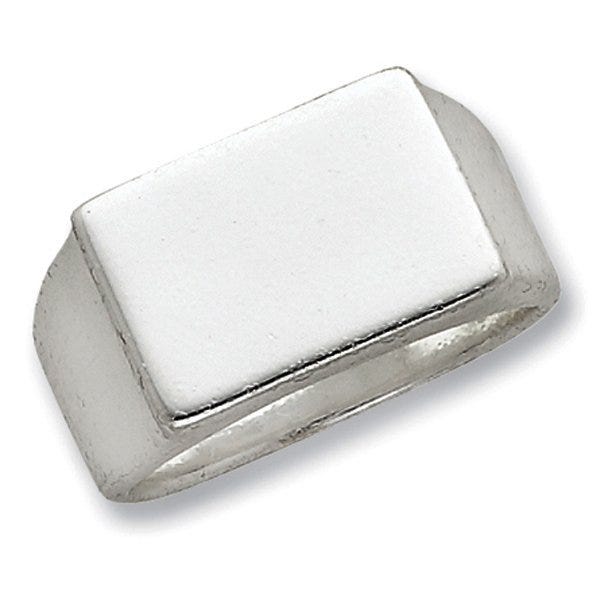 Sterling Silver Men's Rectangle Signet Ring