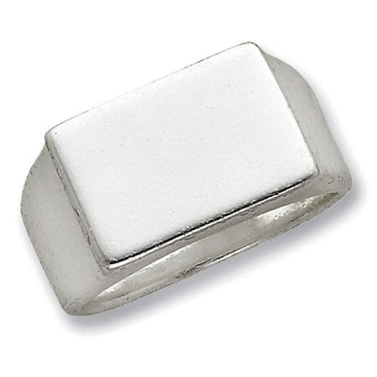 Sterling Silver Men's Rectangle Signet Ring