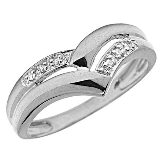 14K Gold Chevron Diamond Promise Ring