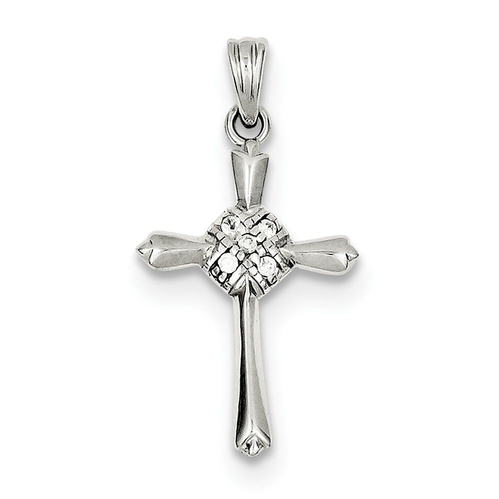 Sterling Silver CZ Celtic Cross Pendant