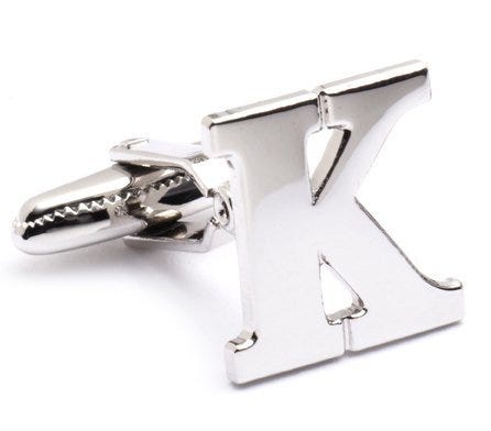 Genuine Sterling Silver Letter "K" Cufflinks