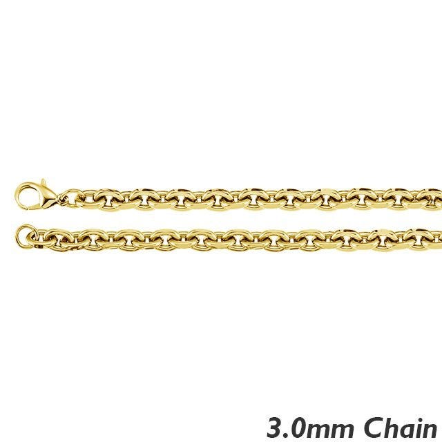 14K Yellow Gold 3.0mm Rolo Chain