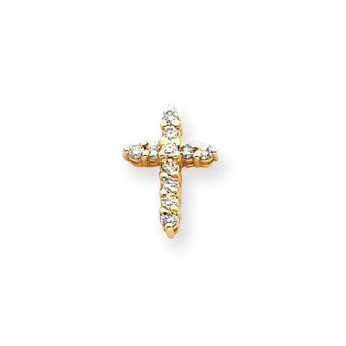 14k AA Diamond Cross Pendant