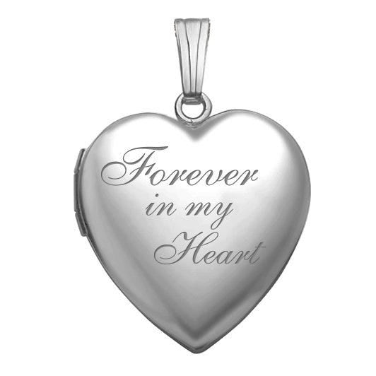 Sterling Silver "Forever In My Heart" Heart Photo Locket