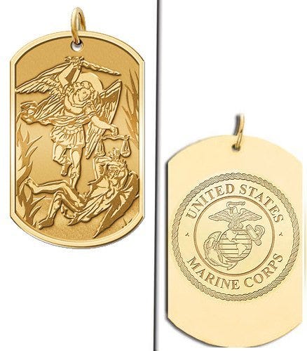 Saint Michael Doubledside MARINES Dogtag Religious Medal "EXCLUSIVE"