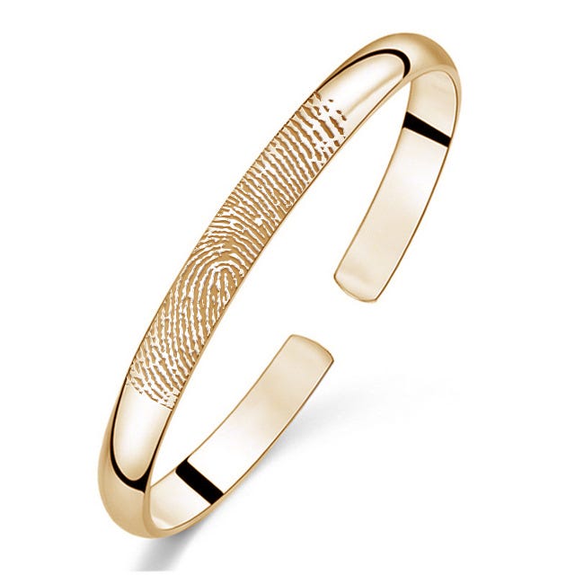 Custom Fingerprint 5mm Bangle Cuff Bracelet