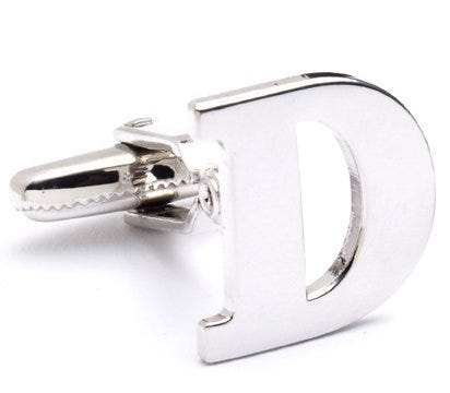 Genuine Sterling Silver Letter "D" Cufflinks