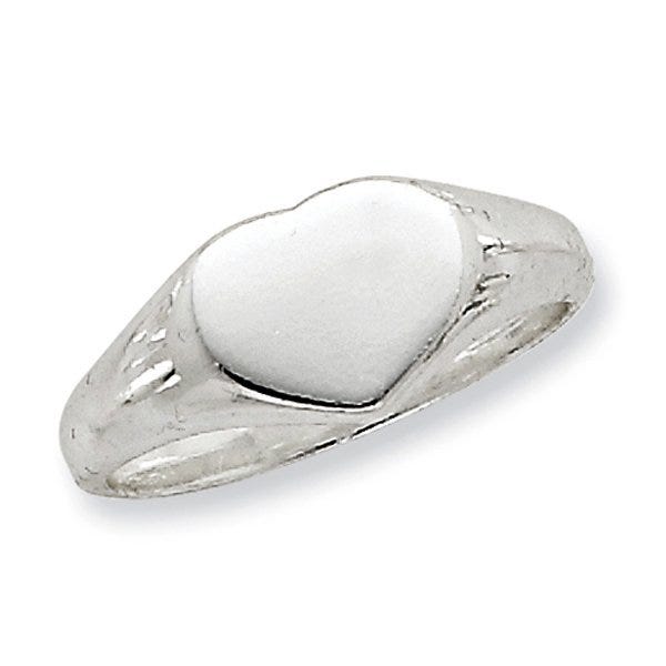 Sterling Silver Women's Heart Signet Ring