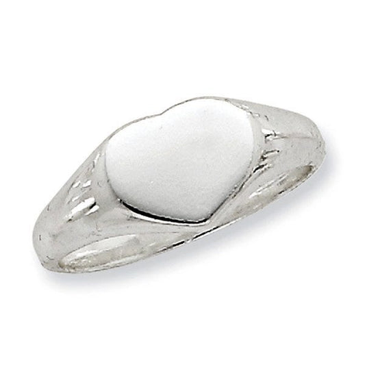 Sterling Silver Women's Heart Signet Ring