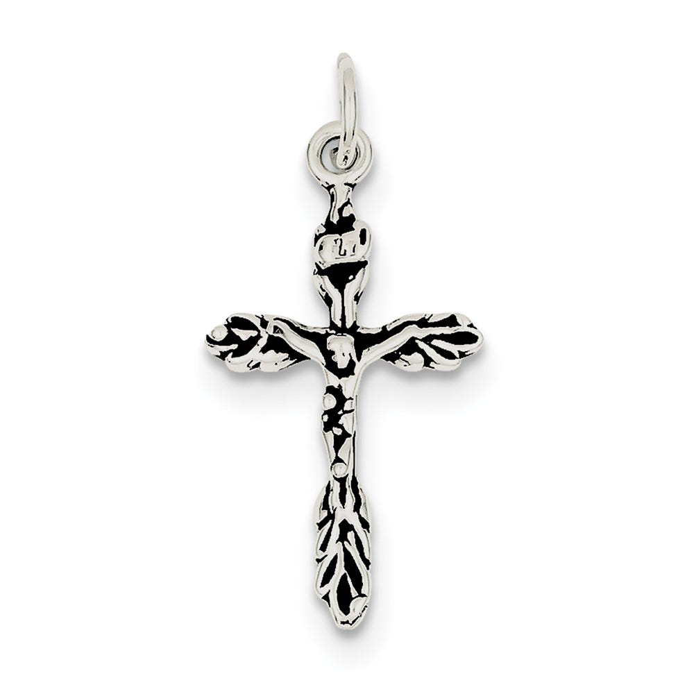 Sterling Silver Antiqued Crucifix Charm