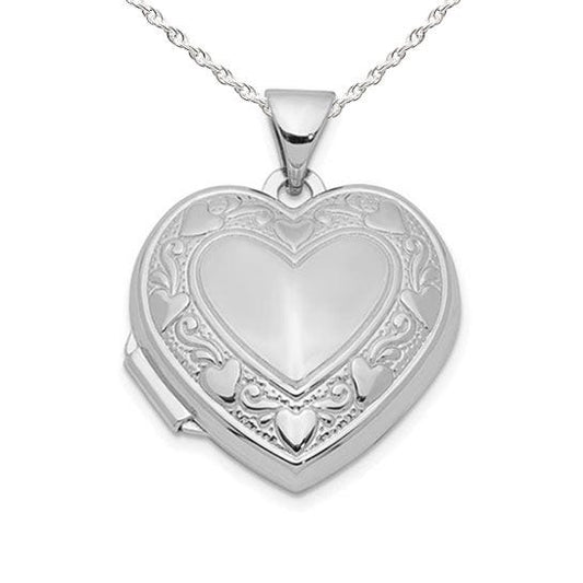 Sterling Silver Floral Embossed Photo Locket