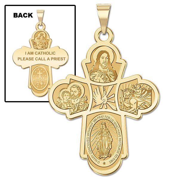 4 Way Cross Religious Medal - "EXCLUSIVE"