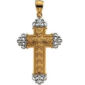 14K Two-Tone Gold CROSS PENDANT