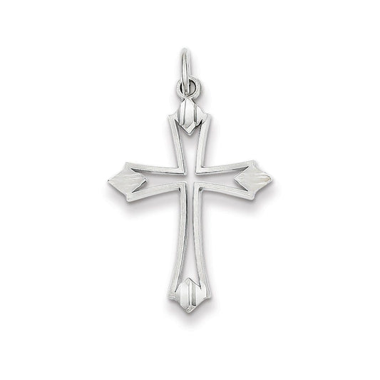 14k White Gold Passion Cross Charm