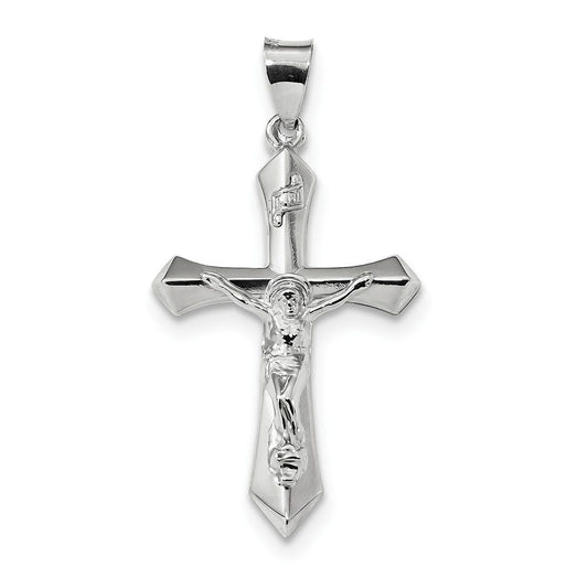 Sterling Silver Rhodium-plated Polished INRI Crucifix Pendant