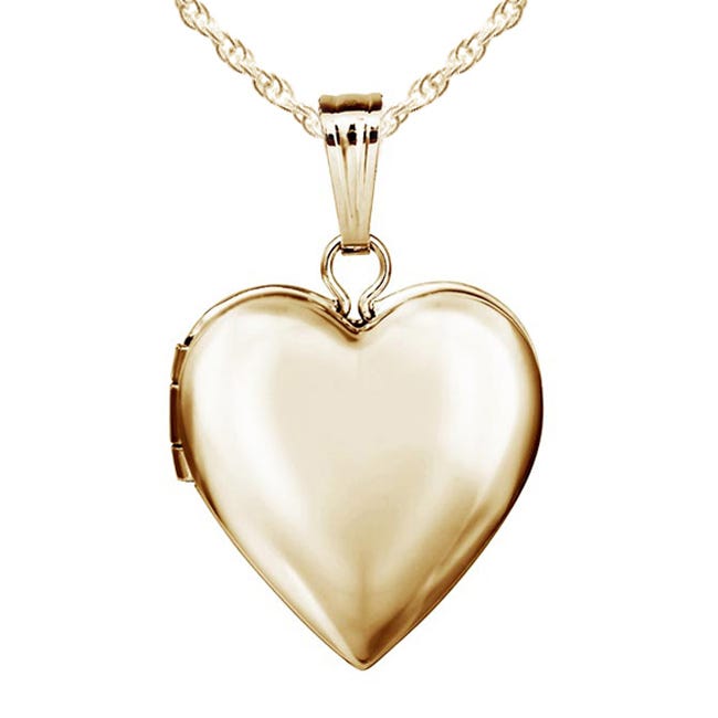 14k Gold Filled Small Heart Photo Locket - 2/3 inch x 2/3 inch